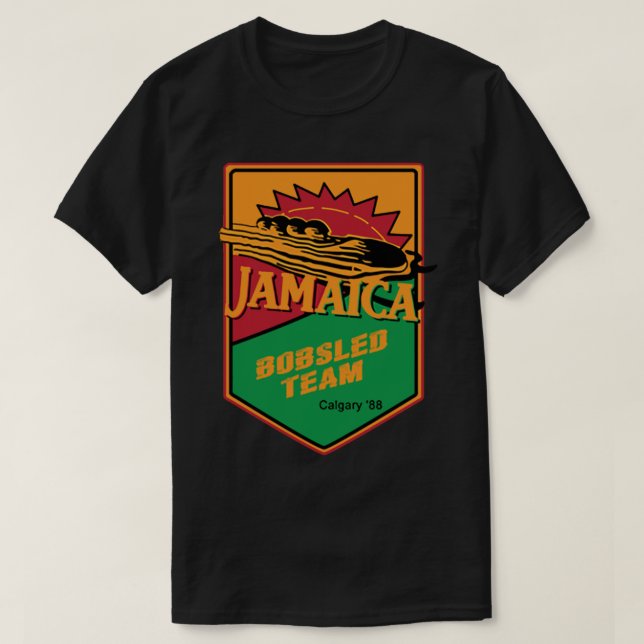 Camiseta Equipe jamaicana de Bobsled com Legal Corrida Clás (Frente do Design)