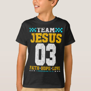 Camiseta Equipe Jesus 03 Fé Esperança Amor Versículo Bíblic