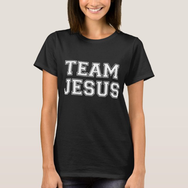Camiseta Equipe Jesus Mulheres Crianças Diversão Cristã (Frente)