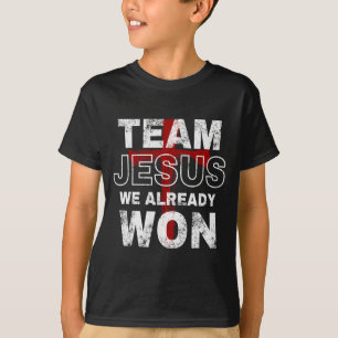 Camiseta Equipe Jesus Nós Já Ganhamos Fé Cristã Cruz