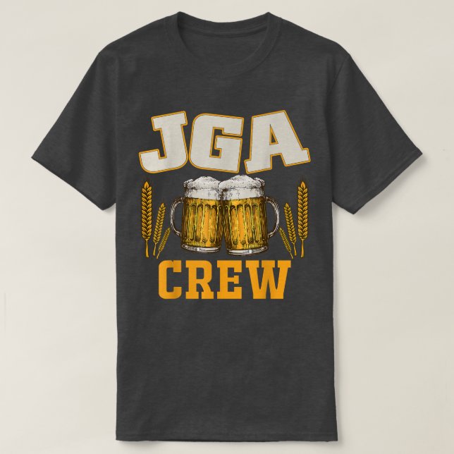 Camiseta Equipe JGA com cerveja para a despedida de solteir (Frente do Design)