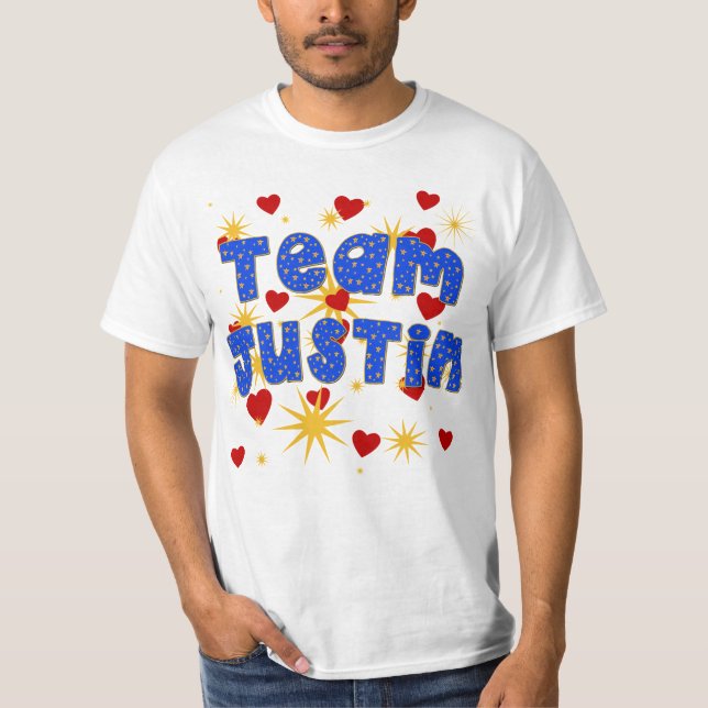 Camiseta EQUIPE JUSTIN! T-shirt para miúdos e adultos (Frente)