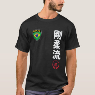Camiseta Equipe Karate Goju Ryu Bandeira Brasil Kanji Japon