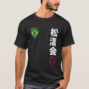 Camiseta Equipe Karate Shotokai Bandeira Brasil Kanji Japon