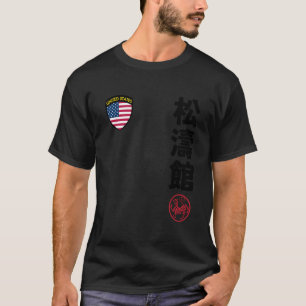 Camiseta Equipe Karate Shotokan EUA Bandeira Kanji Japonês