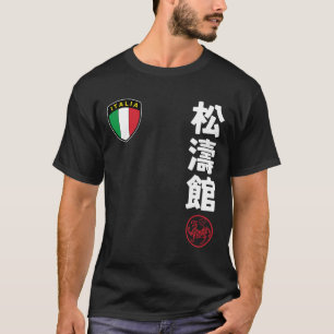 Camiseta Equipe Karate Shotokan Itália Flag Kanji Japonês M
