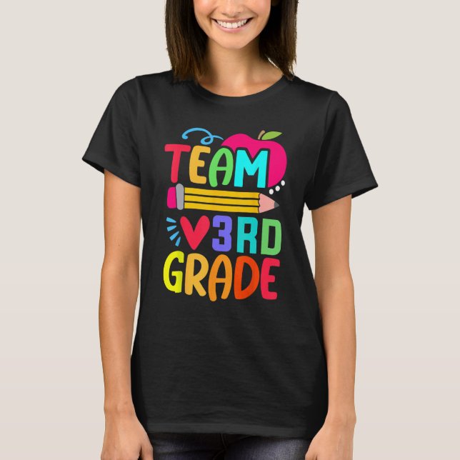 Camiseta Equipe Lápis Do Terceiro Grau De Volta Ao Professo (Frente)