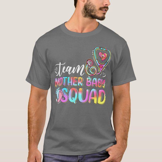 Camiseta Equipe Mãe Esquadrão De Bebê Mãe Enfermeira De Beb (Frente)