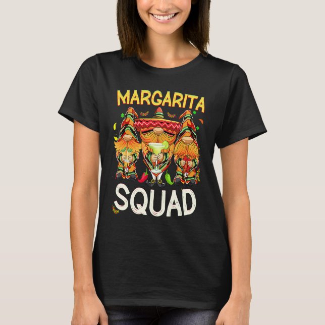 Camiseta Equipe Margarita Cinco De Mayo Gnomos Beber Mexi (Frente)