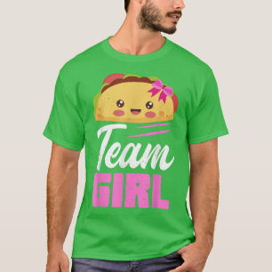 Camiseta Equipe Menina Sexo Revela Taco Festa de Bebê Rosa