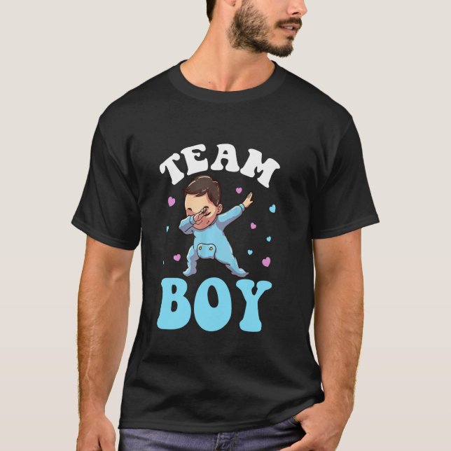 Camiseta Equipe Menino Gênero Revela Dabbing de bebê (Frente)