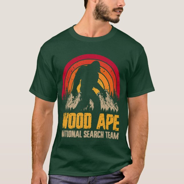 Camiseta Equipe Nacional de Busca Sasquatch Macaco de Madei (Frente)
