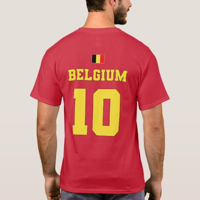 Camiseta Equipe Nacional de Futebol da Bélgica #10 T-Shirt (Verso)