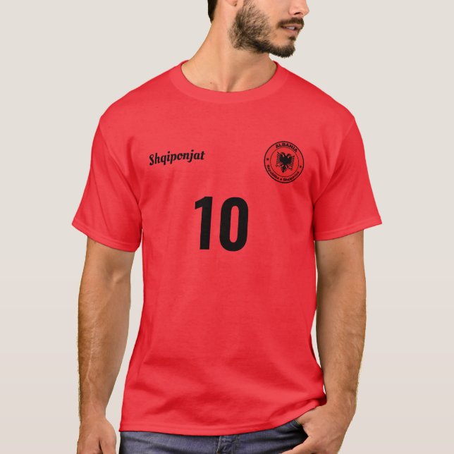 Camiseta Equipe Nacional Personalizada da Albânia em Jersey (Frente)