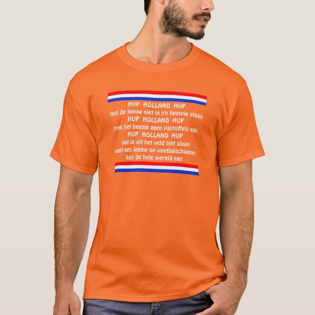 Camiseta Equipe Neerlandesa De Futebol Laranja Chant Hup Ho (Frente)
