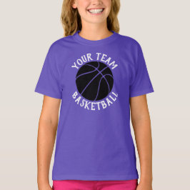 Camiseta Equipe Negra de Basquete, Nome do Jogador e Número