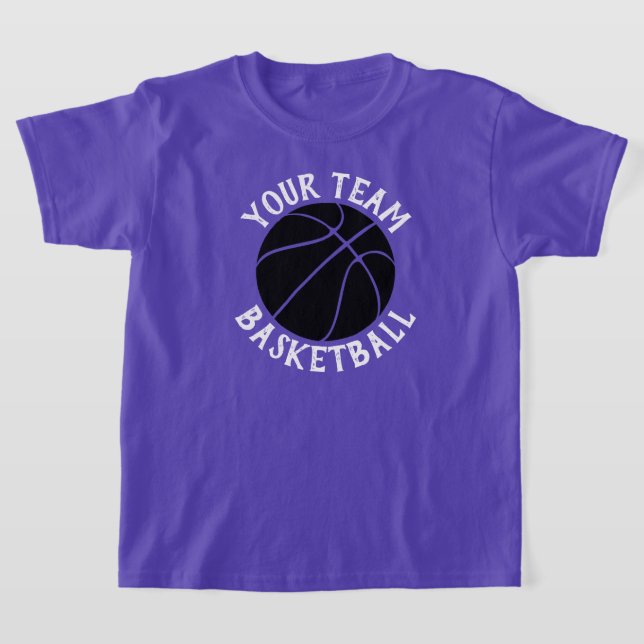 Camiseta Equipe Negra de Basquete, Nome do Jogador e Número (Postura )