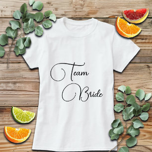 Camiseta Equipe Noiva Caligrafia Elegante Noiva
