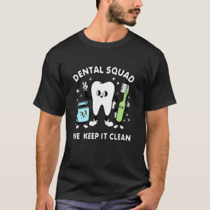 Camiseta Equipe Odontológica Design Cute Higiene Oral para