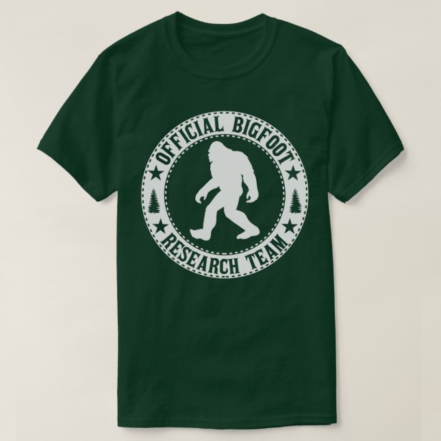 Camiseta Equipe Oficial de Pesquisa Bigfoot Sasquatch (Frente do Design)