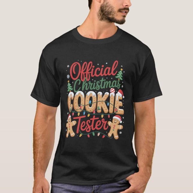 Camiseta Equipe Oficial de Testadores de Biscoitos de Natal (Frente)