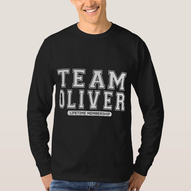 Camiseta Equipe OLIVER Familiar Sobrenome Sindical Membro d (Frente)
