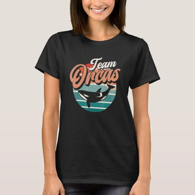 Camiseta Equipe Orcas Whale Orca Protect Sea (Frente)