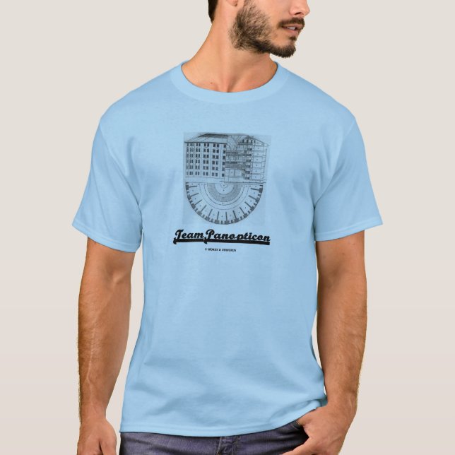 Camiseta Equipe Panopticon (arquitetura Jeremy Bentham) (Frente)