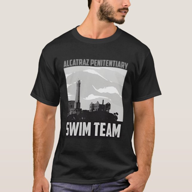 Camiseta Equipe Penitenciária de Natações do rico Alcatraz (Frente)
