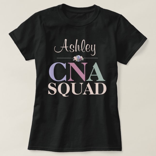 Camiseta Equipe Personalizada de Assistente de Enfermagem C (Frente do Design)