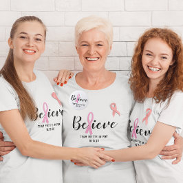 Camiseta Equipe Personalizada de Consciência do Cancer Rosa