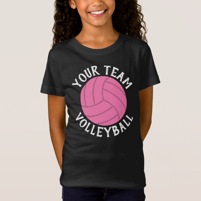 Camiseta Equipe Personalizada de Voleibol Rosa Nomes Rapari (Frente)