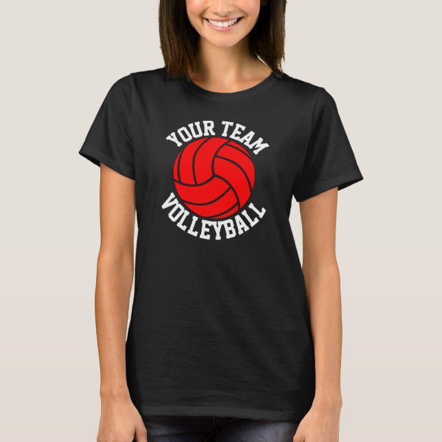 Camiseta Equipe Personalizada de Voleibol Vermelho: Tee Pre (Frente)