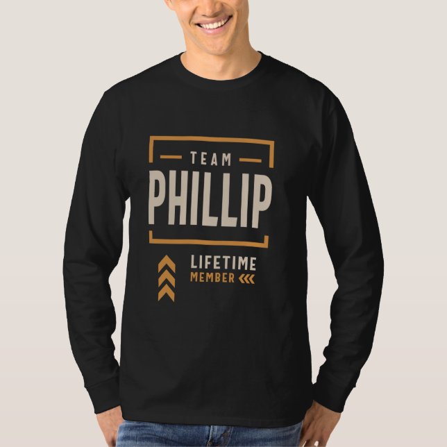 Camiseta Equipe Phillip Lifetime Membro Funny Name Phillip (Frente)