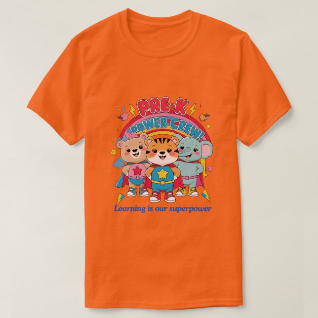Camiseta Equipe Poderosa do Pré-K – Pequeno, mas Poderoso! (Frente do Design)