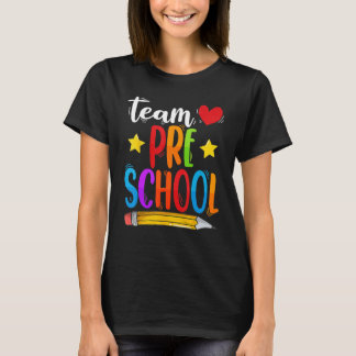 Camiseta Equipe Pré-escola Primeiro Dia de Volta às Aulas P