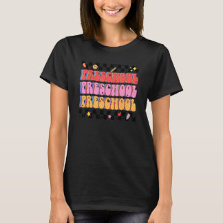 Camiseta Equipe Pré-Escolar de Groovy Retro Pré-Professora 