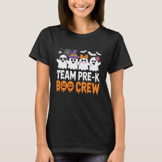 Camiseta Equipe Pré-K Boo Crew Fantasmas de Halloween Fofos
