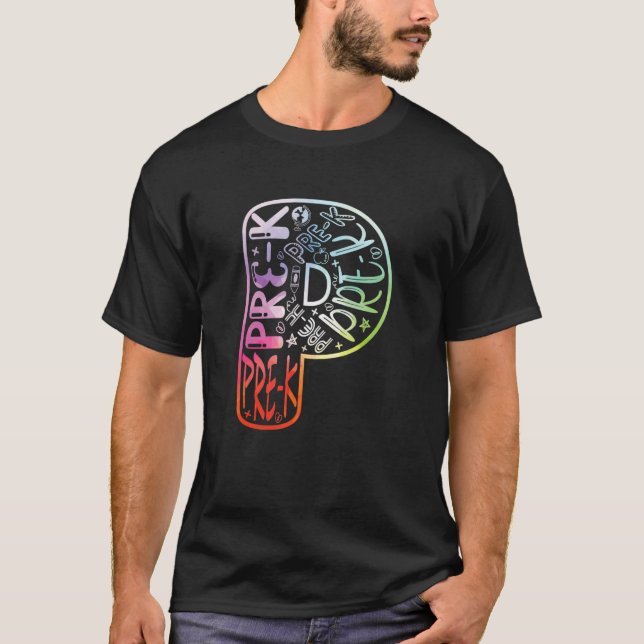Camiseta Equipe Pré K De Volta À Escola Tie Dye Graphys Gir (Frente)