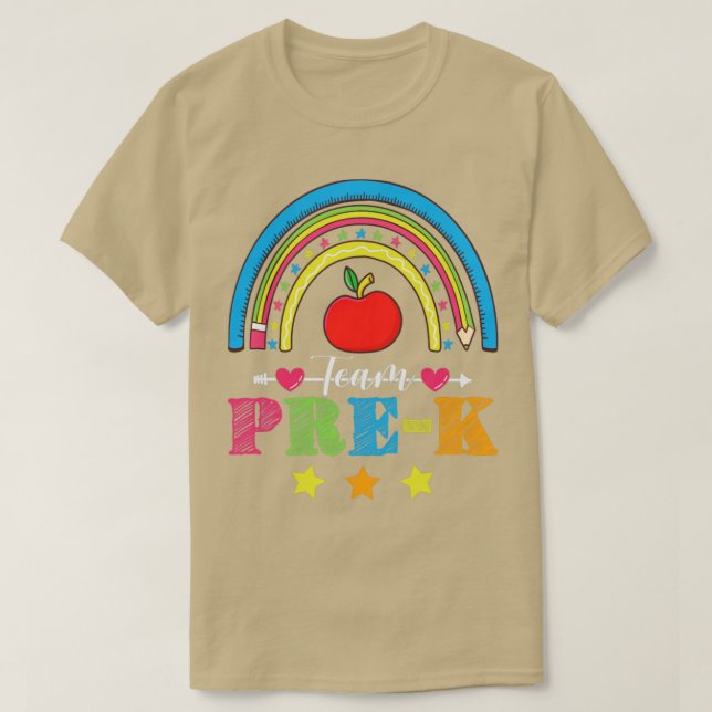 Camiseta Equipe Pré-K De Volta Para Presente Escolar Para P (Frente do Design)