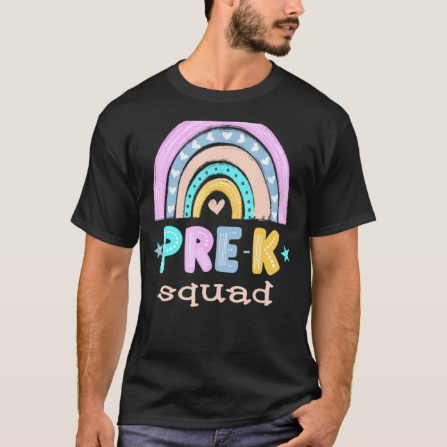 Camiseta Equipe Pré-K Olá De Volta Para O Esquadrão De Prek (Frente)