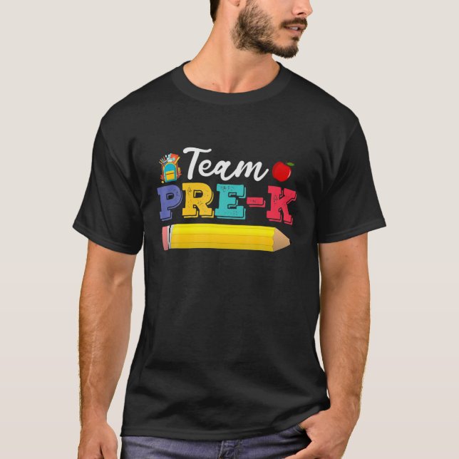 Camiseta Equipe Pré-K Professor de Pré-Jardim de Infância E (Frente)