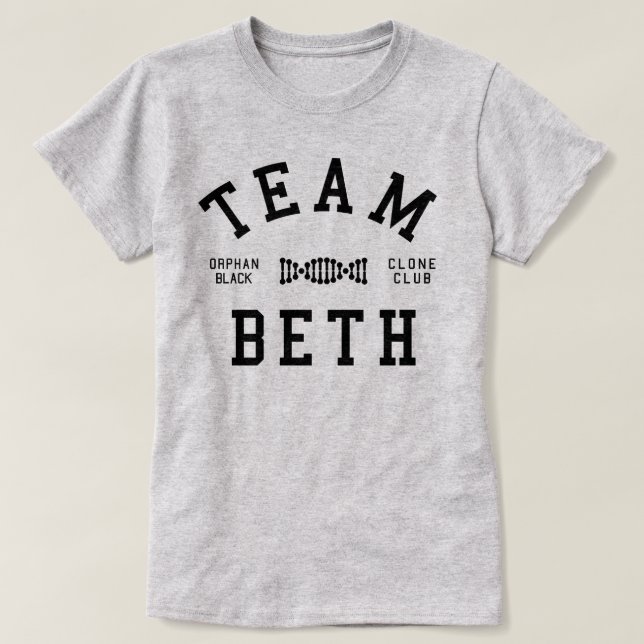 Camiseta Equipe preta órfão Beth (Frente do Design)