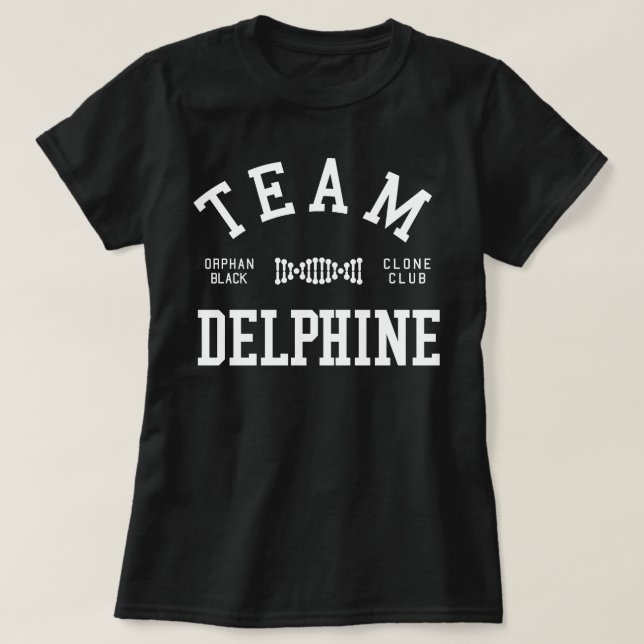 Camiseta Equipe preta órfão Delphine (Frente do Design)