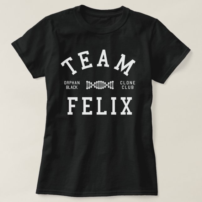 Camiseta Equipe preta órfão Felix (Frente do Design)