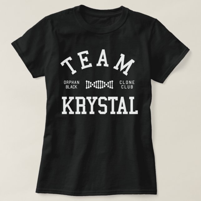 Camiseta Equipe preta órfão Krystal (Frente do Design)