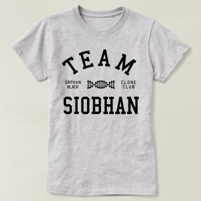 Camiseta Equipe preta órfão Siobhan (Frente do Design)
