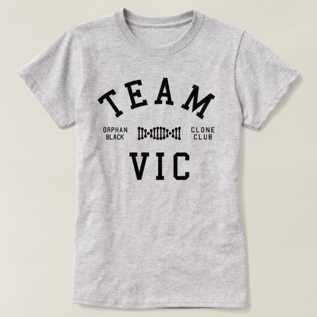 Camiseta Equipe preta órfão Vic (Frente do Design)