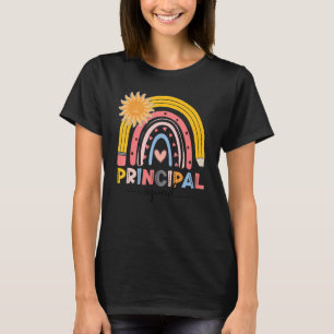 Camiseta Equipe Principal Boho Arco-Íris Primeiro Dia De Es