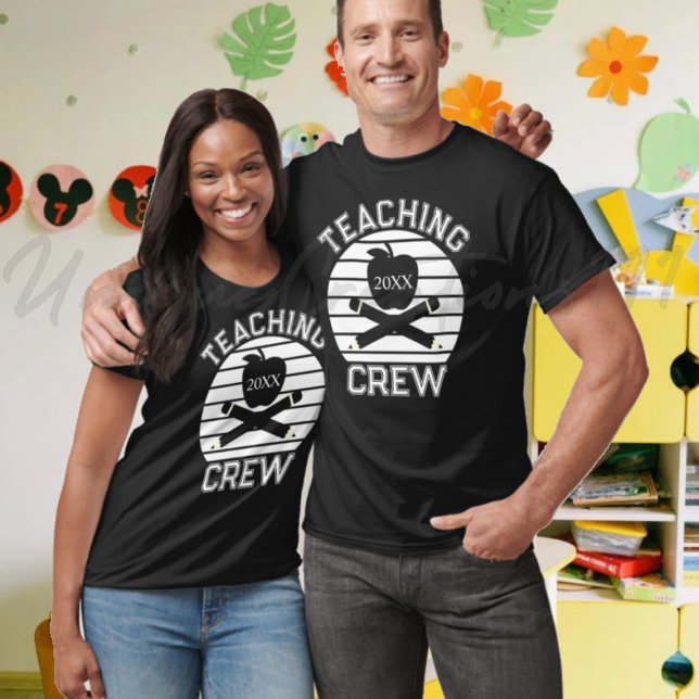 Camiseta Equipe Professora Tripulação Preta e Branca (Criador carregado)